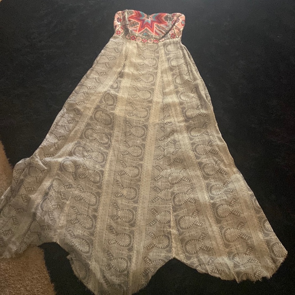 Rip curl maxi dress gray backless